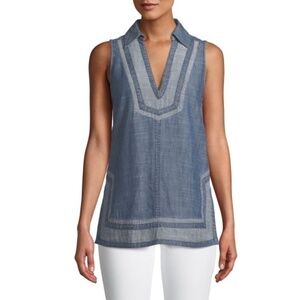 Trina Turk Pleasanton Sleeveless Chambray Tunic